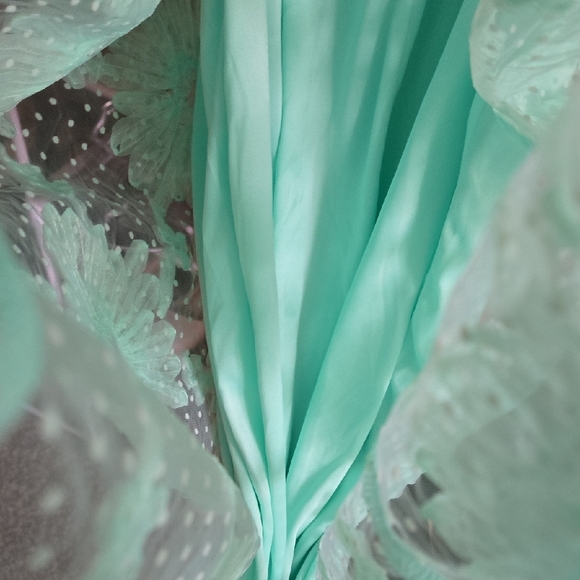 Mint Green Lace Sleeveless Dress - Picture 5 of 6